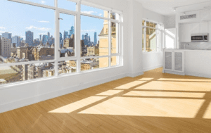 apartment renovation with big windows